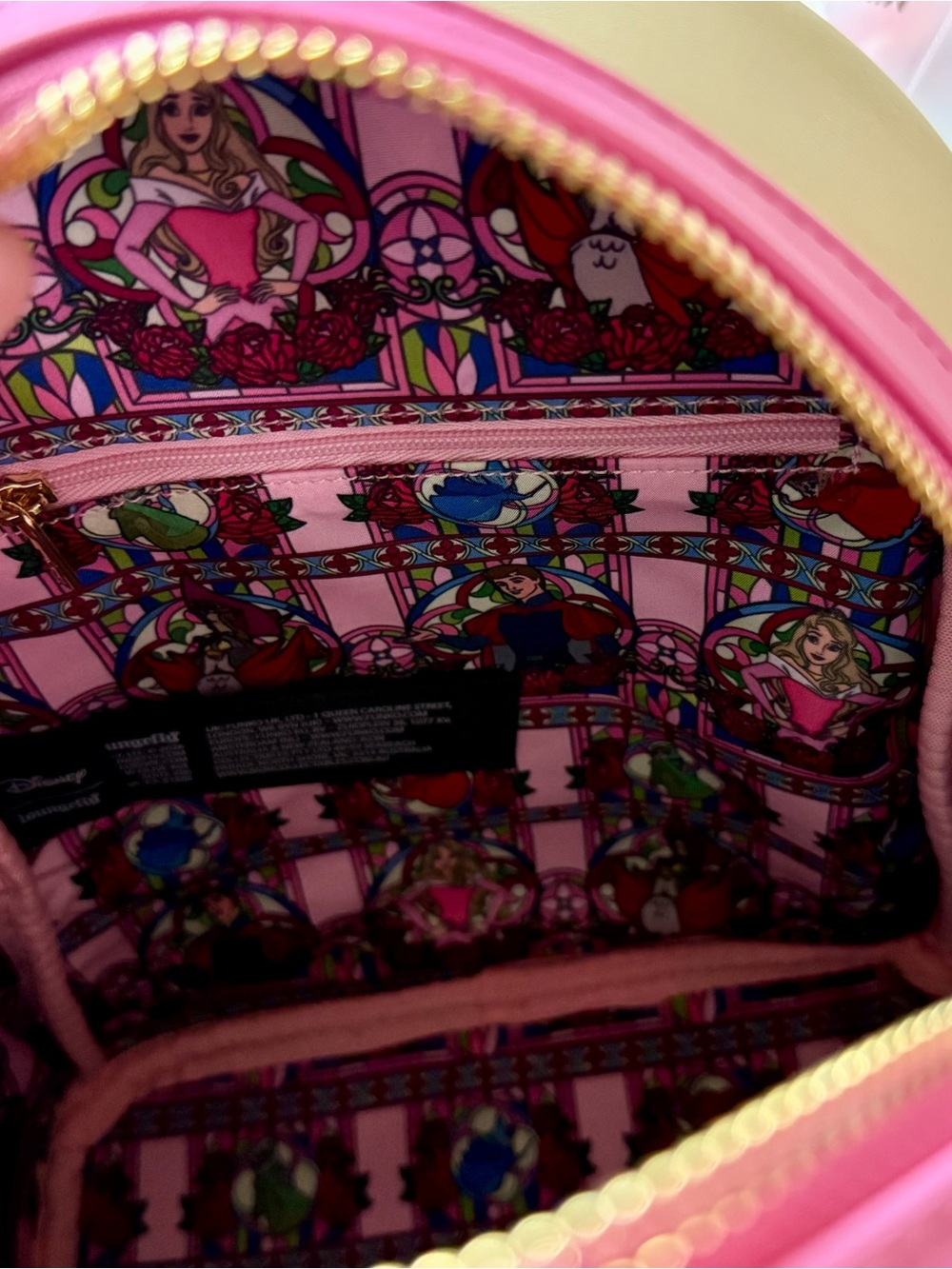Loungefly Pink and Cream Aurora Stained-Glass Mini Backpack - Picture 7 of 15